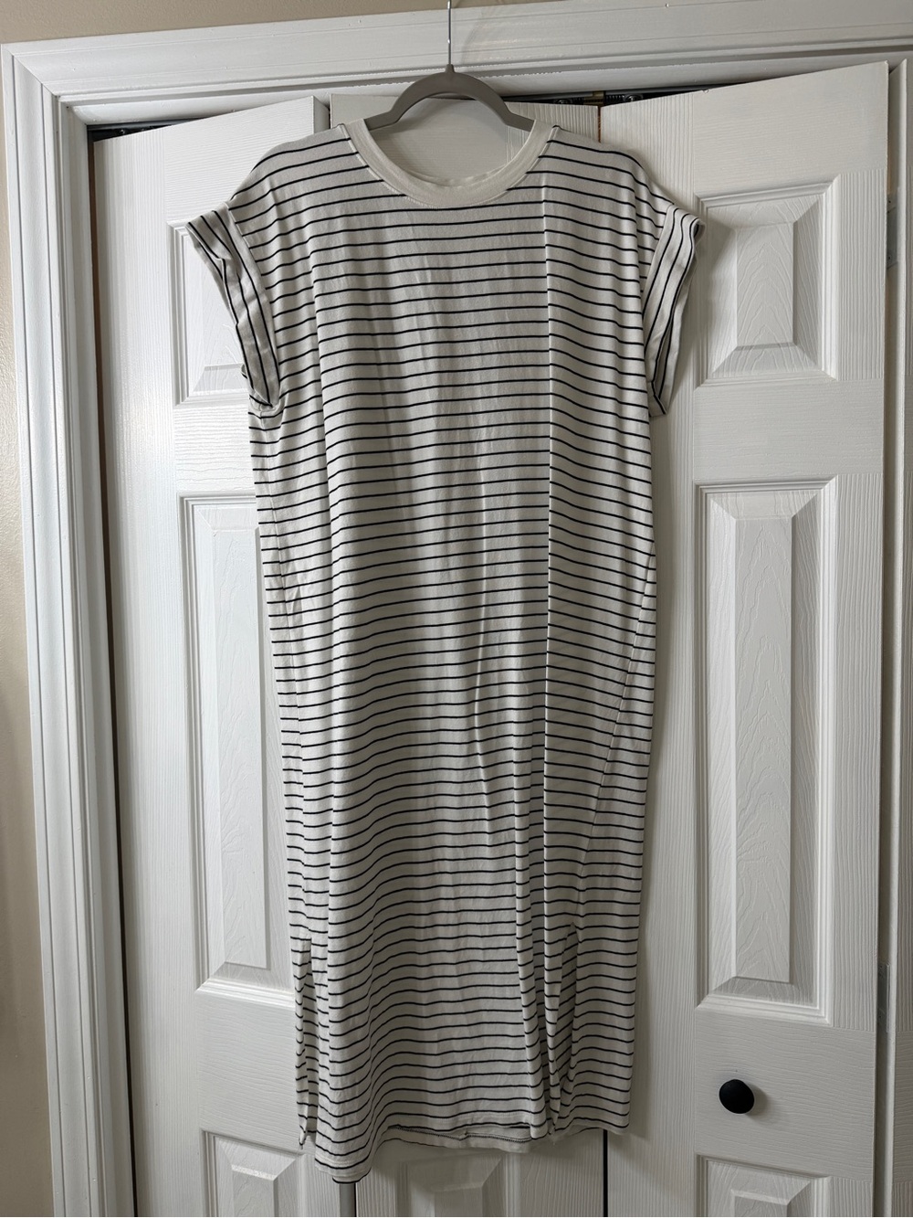 a new day White and Black Striped Tee Dress